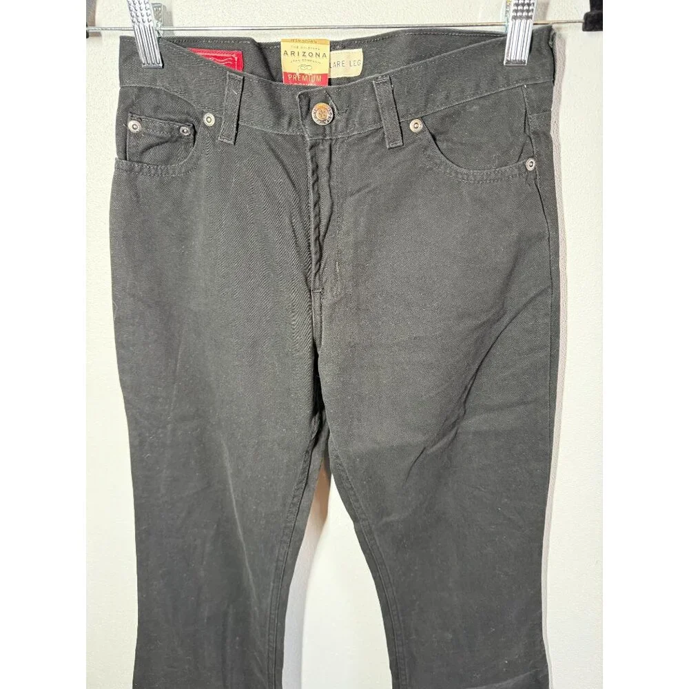 NWT Arizona Girls Flare Leg Jeans Black Denim‎ Size 16 Slim High Waisted